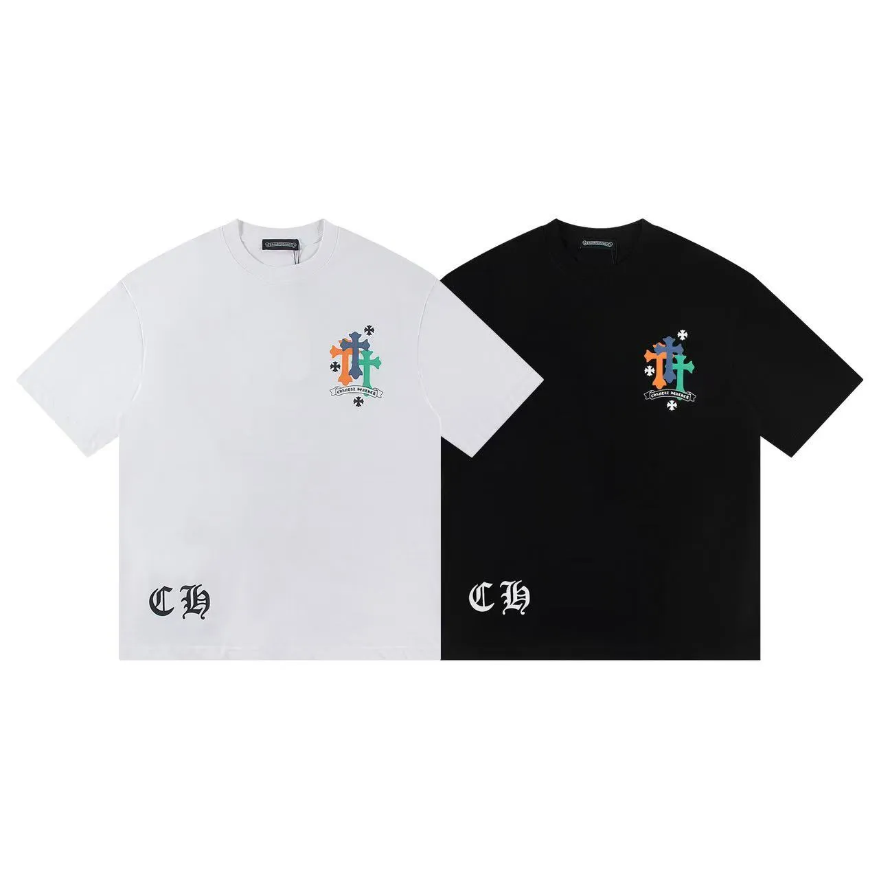 🅿️160 Style: 2025 new Croix Heart short-sleeved T-shirt Material: High version 300g double yarn combed cotton Size: S～XL Color: White Style number: Z1013